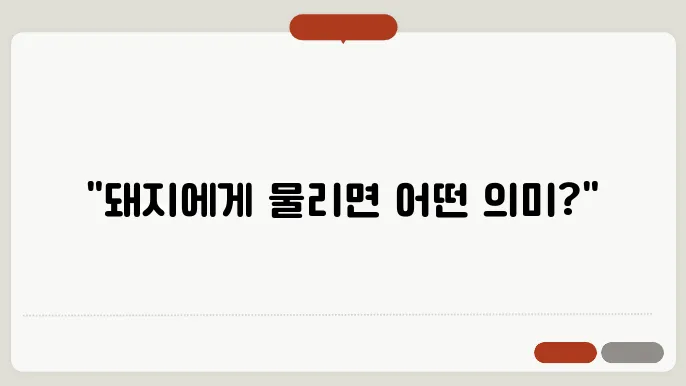 돼지에게 물리이 개 뫀서 먹이 볼 수 없습니다.