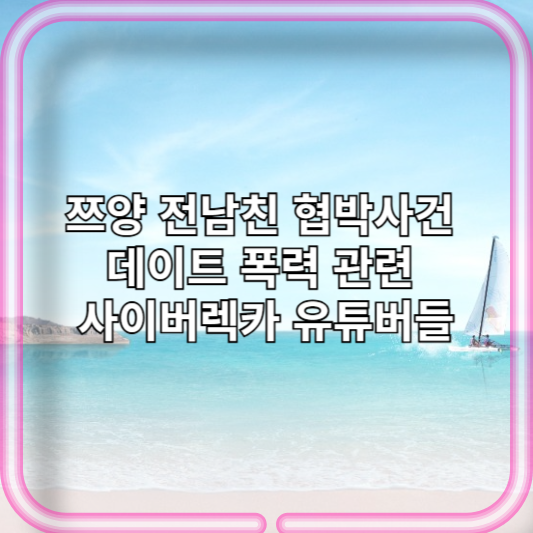 쯔양 전남친 협박사건 데이트 폭력 관련 사이버렉카 유튜버들