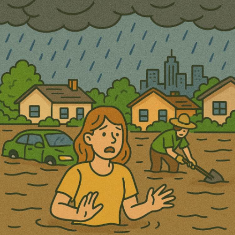 홍수-피해를-입은-모습