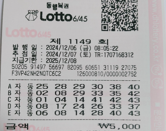 1149회 자동 금요일