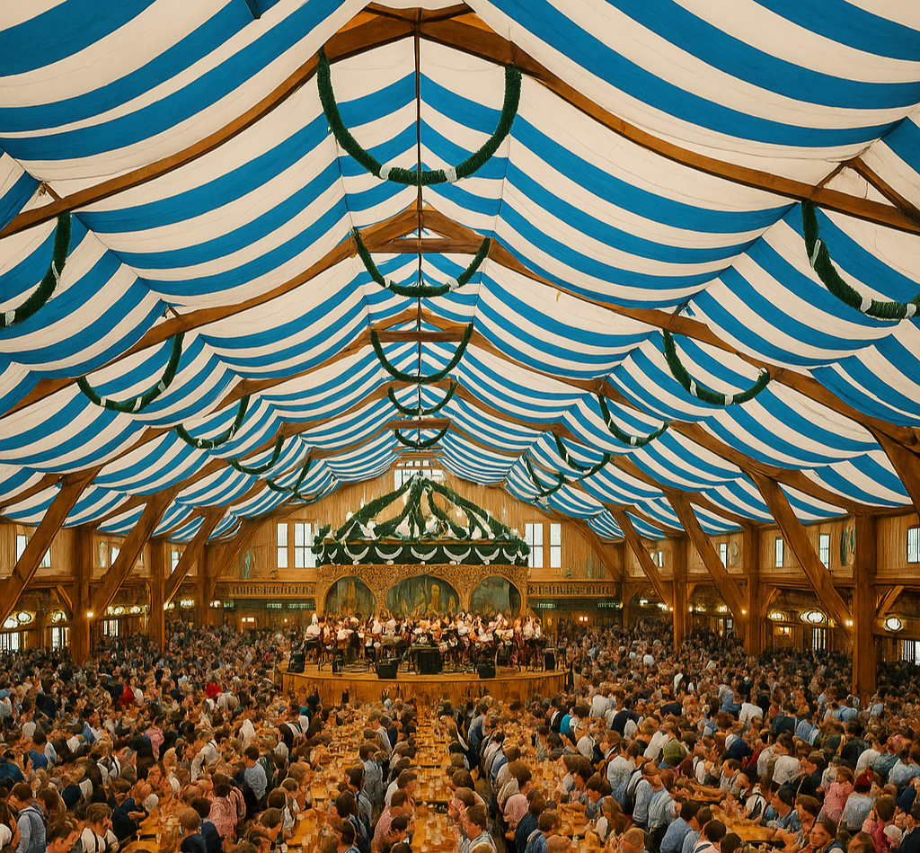 대형 텐트의 밴드 공연과 건배의 순간 관련사진