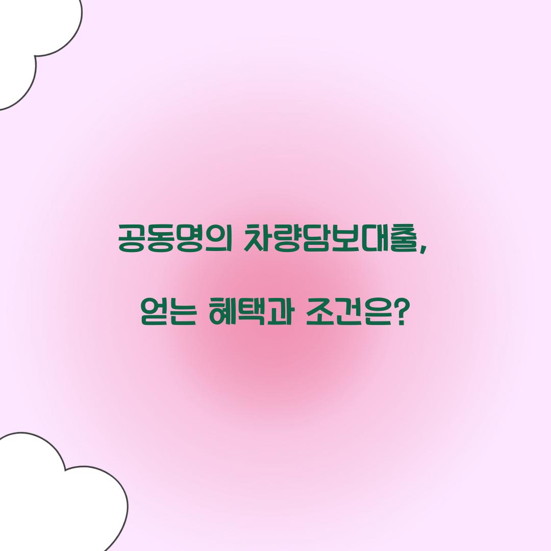 공동명의 차량담보대출
