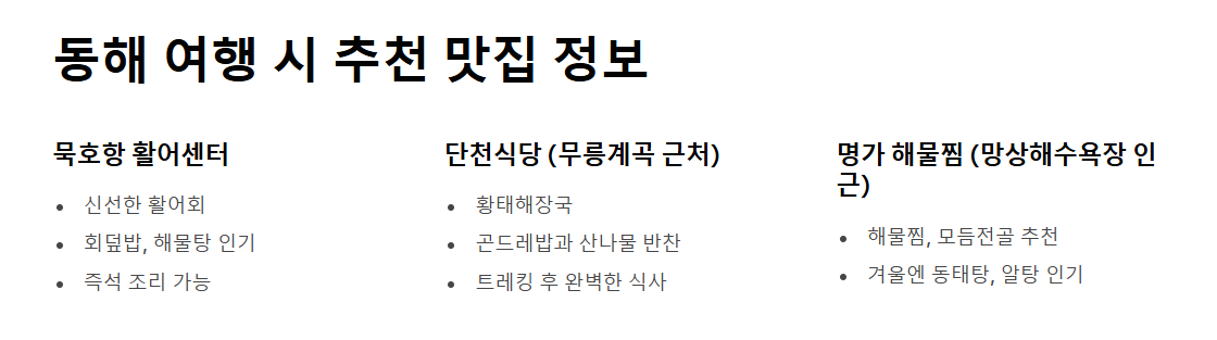 강원도 동해 가볼만한 곳 BEST 7