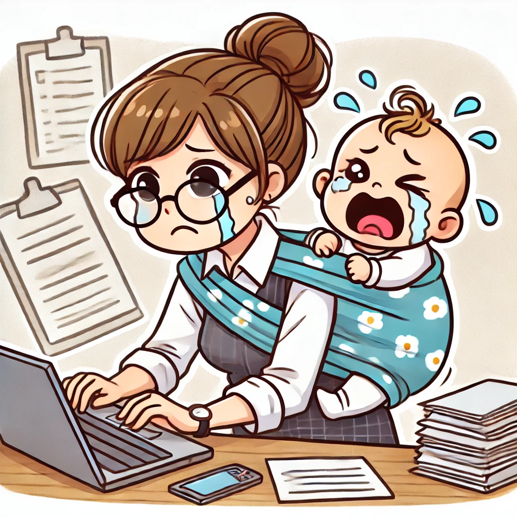 아기업고 일하는 여성