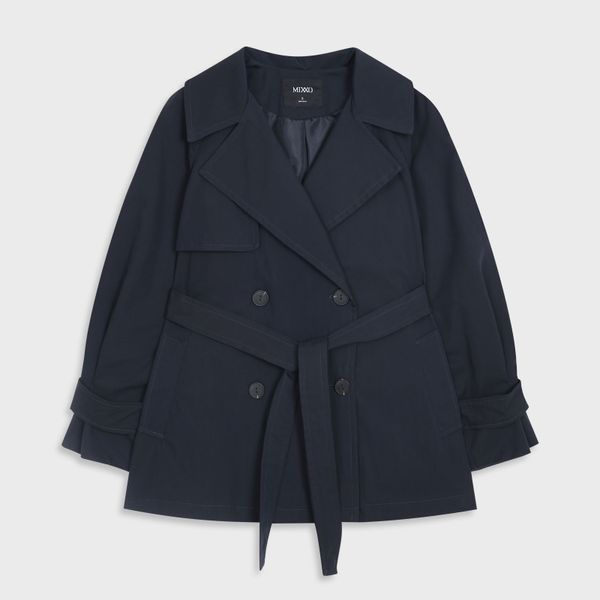미쏘 더블버튼 세미 숏 트렌치 코트 MIWJTC323B