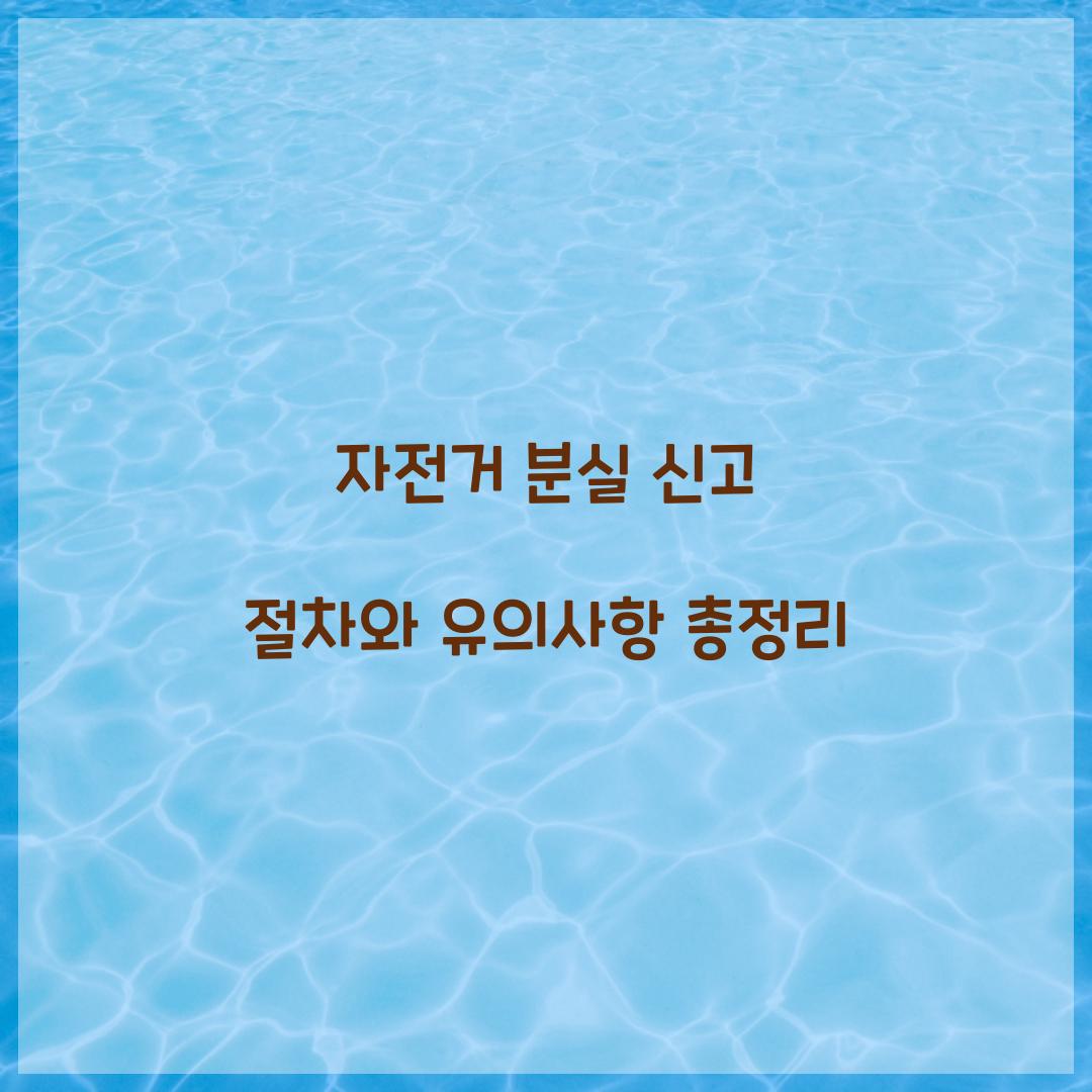 자전거 분실 신고