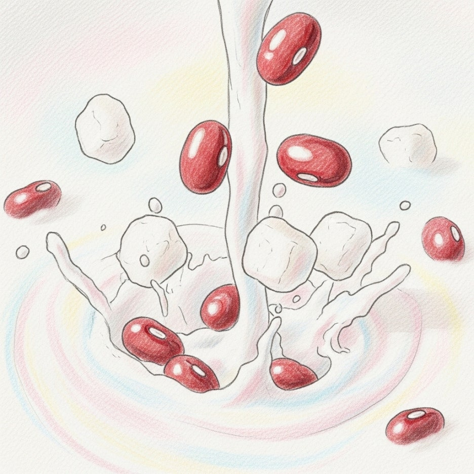 팥과 떡 토핑이 가득한 음료의 상세 모습