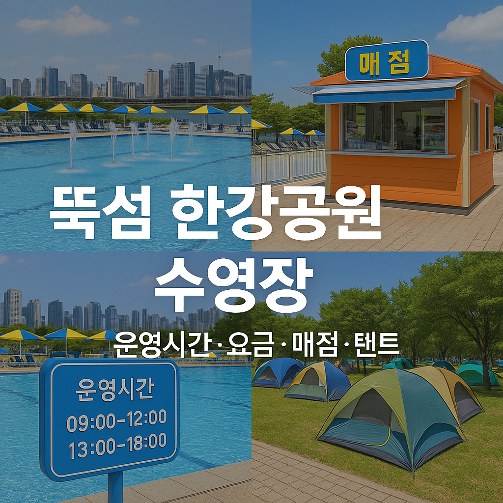 뚝섬 한강공원 수영장 (운영시간, 요금, 매점, 텐트)