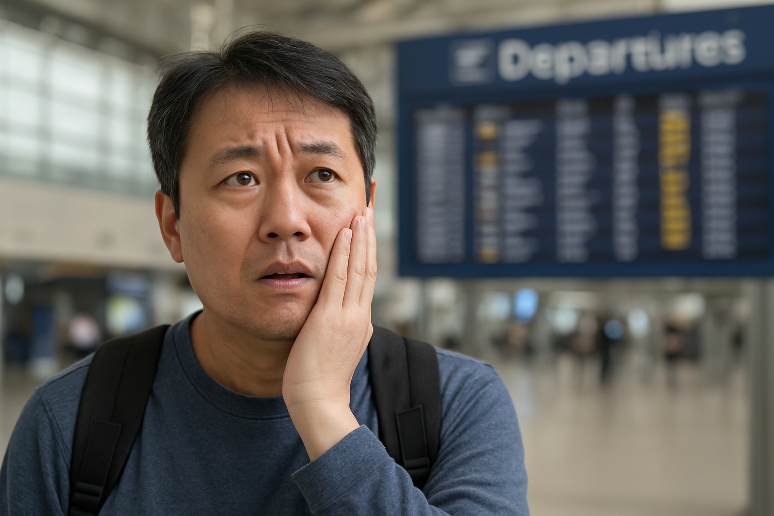 출국금지를 걱정하고 있는 남성