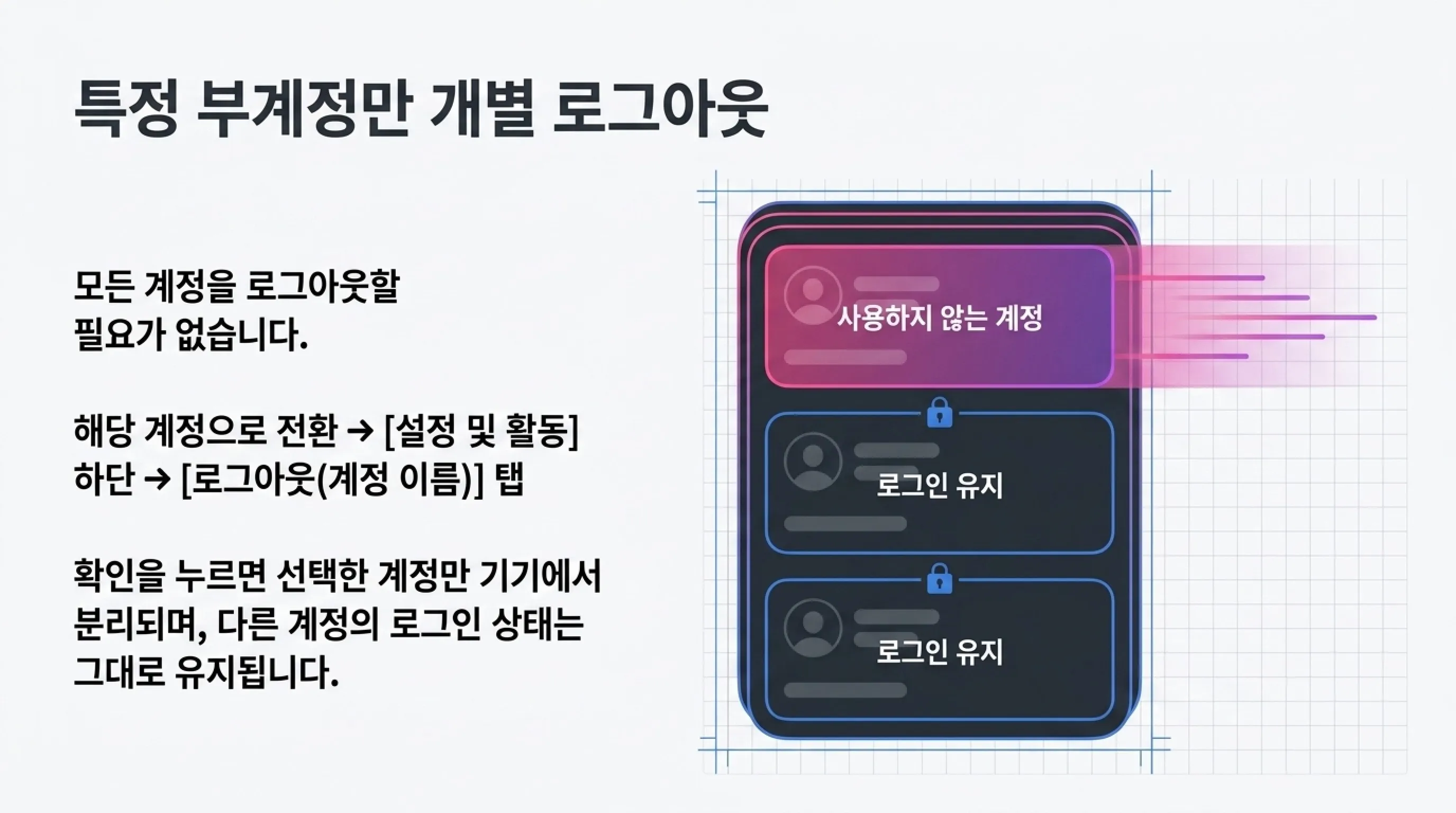 인스타그램 부계정 특정 계정만 로그아웃