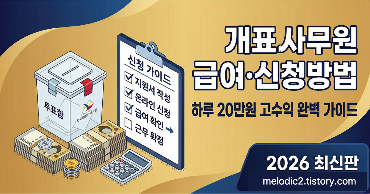2026 개표사무원 급여 신청방법 자격 근무시간 총정리