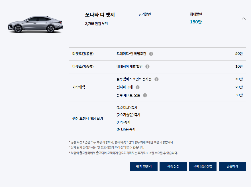 쏘나타 할인 5월 한정 특별 프로모션