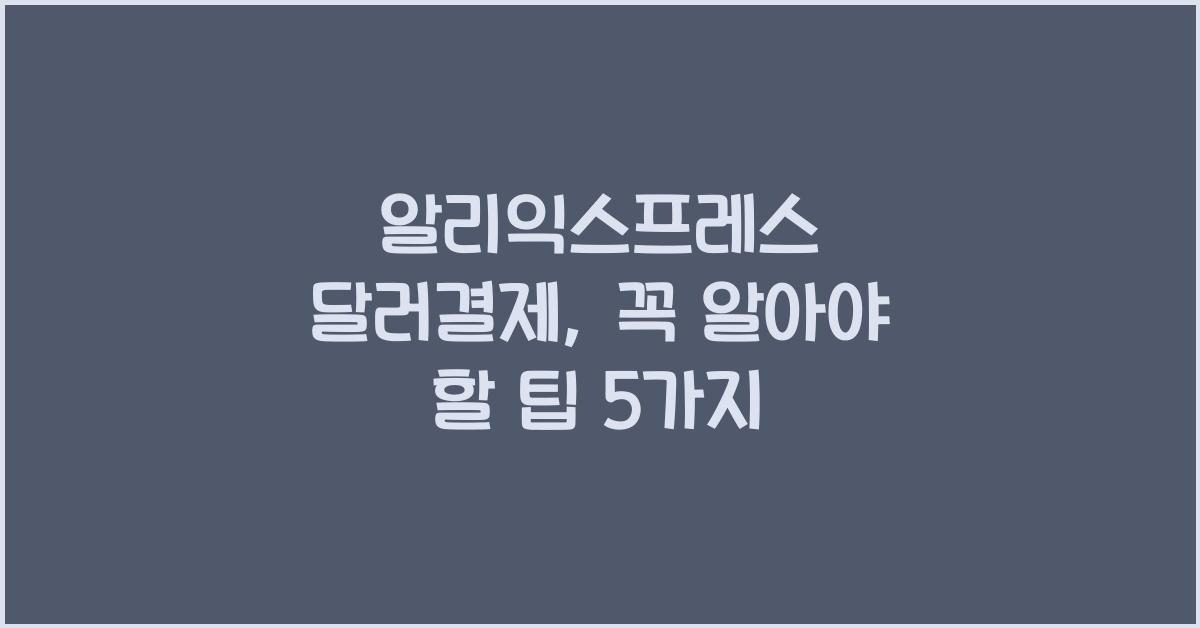 알리익스프레스 달러결제