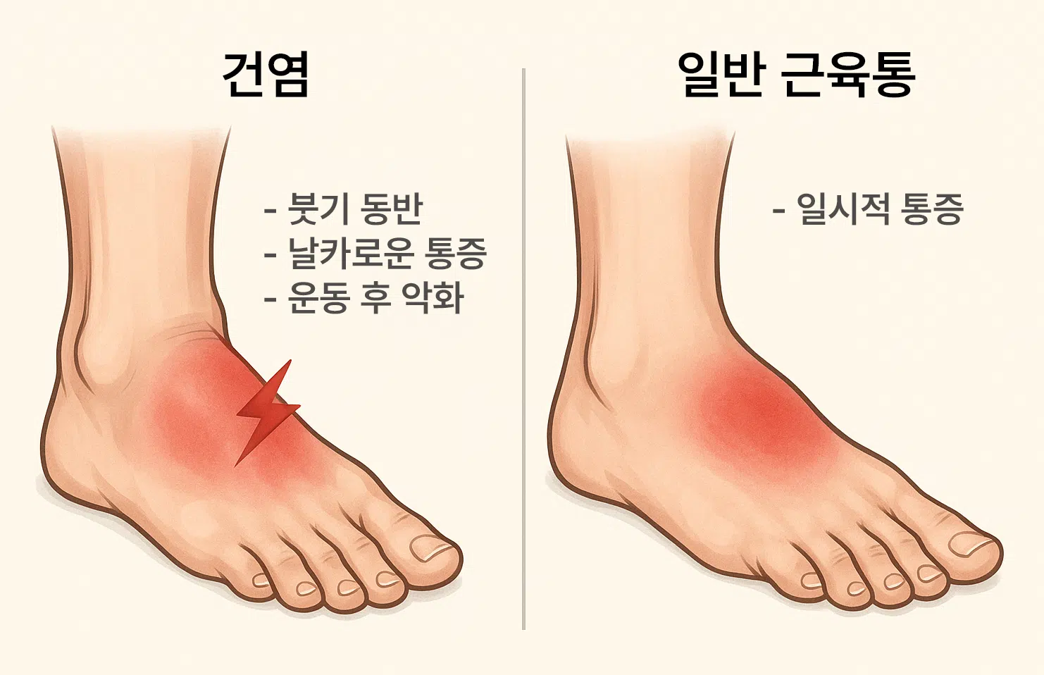 건염과 일반 근육통