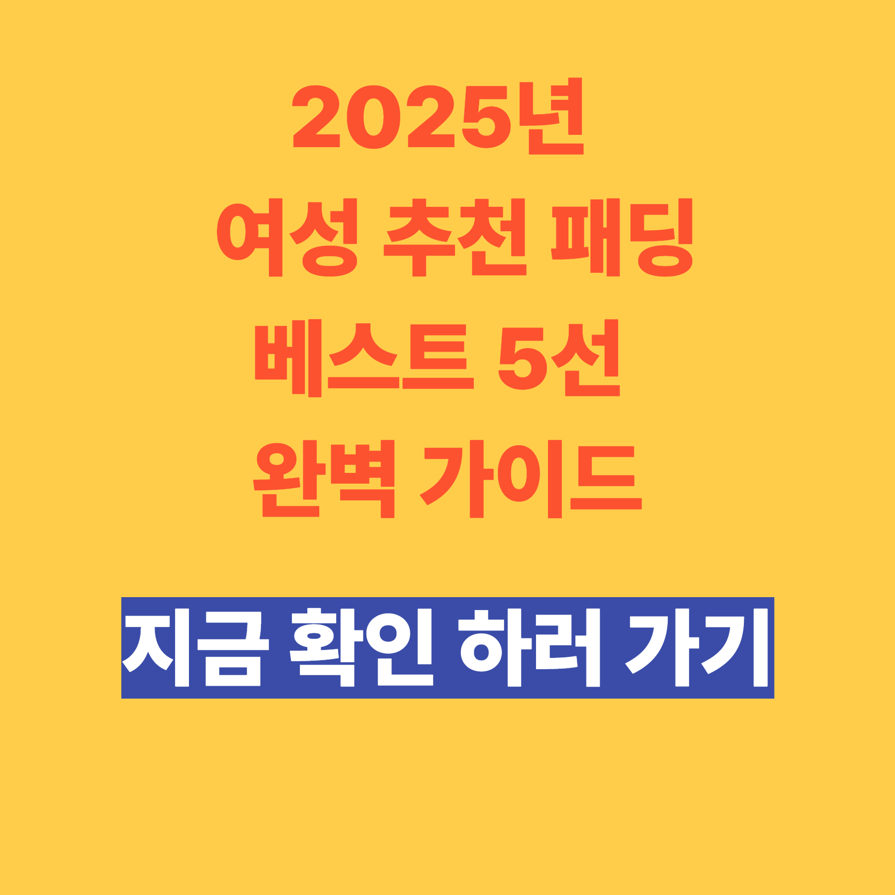 2025년 여성 추천 패딩 베스트 5선 완벽 가이드