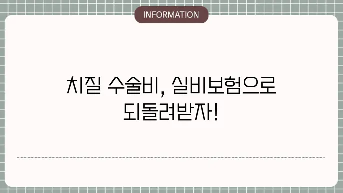 치질 수술 실비보험