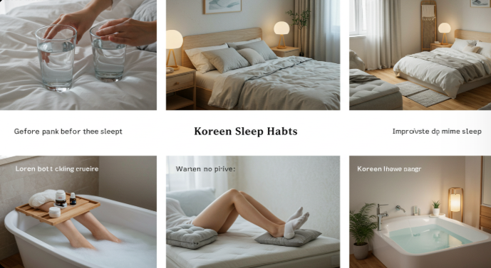 건강한 수면 습관을 보여주는 콜라주