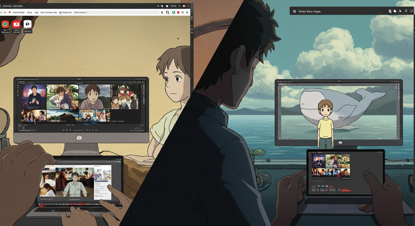 크롬&middot;엣지&middot;웨일 브라우저에서 넷플릭스를 실행하는 모습