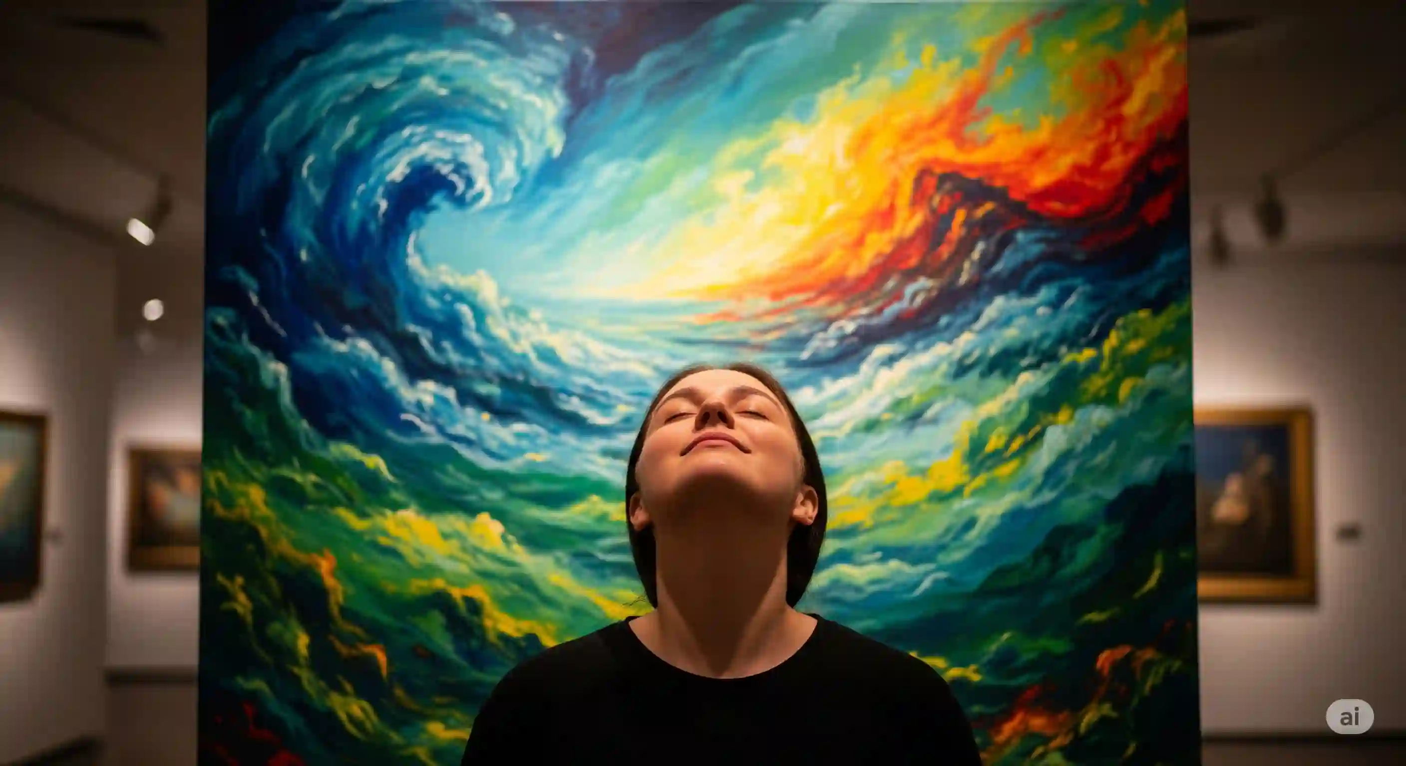 <img src="emotional_art_connection.webp" alt="감성적 예술 표현이 인간의 내면을 자극하고 새로운 감각을 일깨우는 순간을 사실적으로 구현한 이미지">