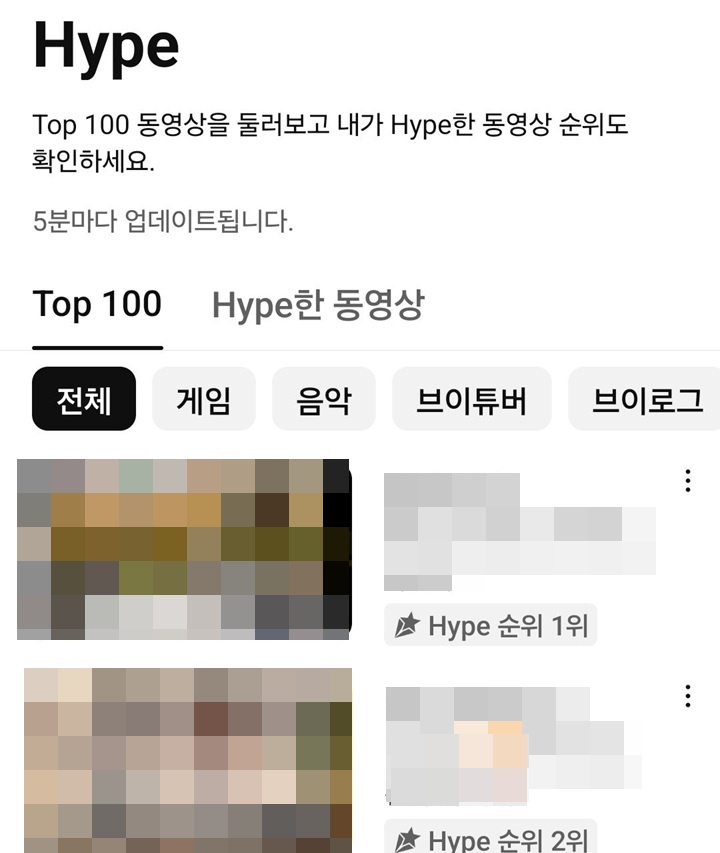 Hype 페이지 보임