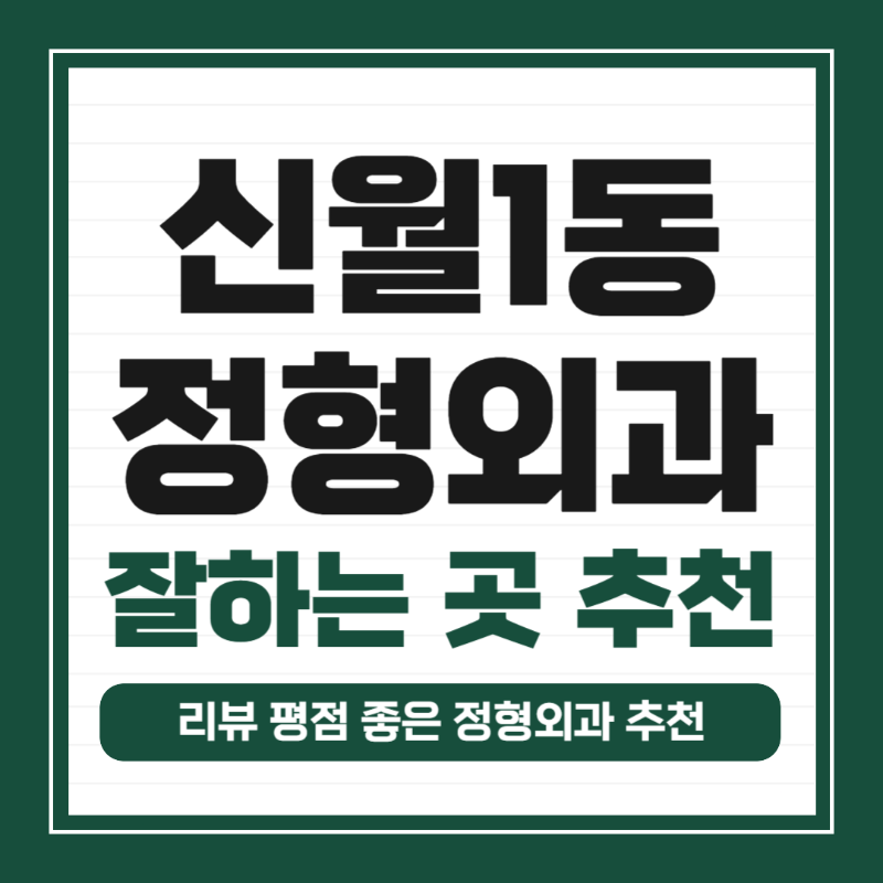 양천구 신월1동 정형외과 유명하고 잘하는 곳 추천 TOP 5