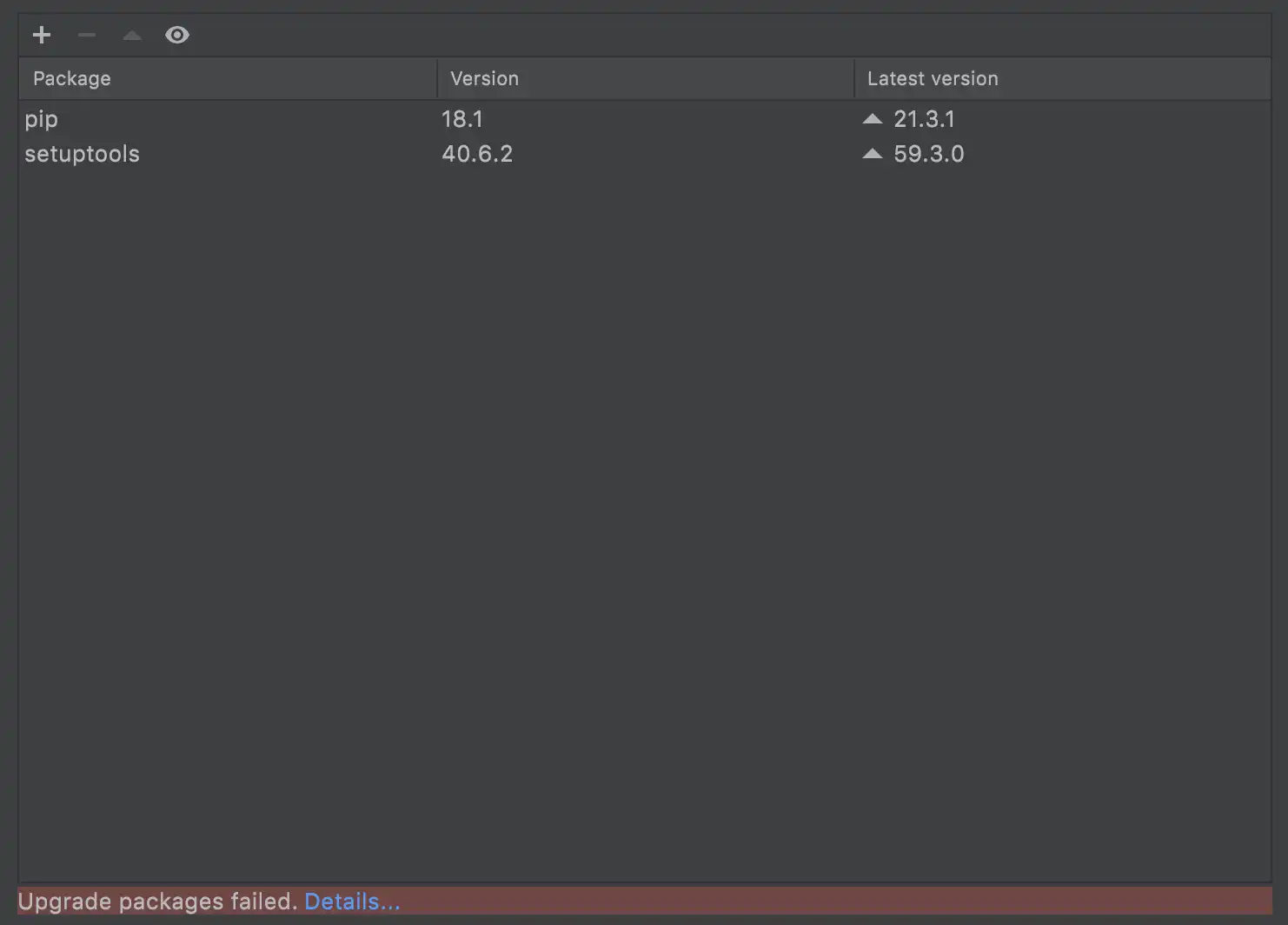 pycharrm pip 업데이트