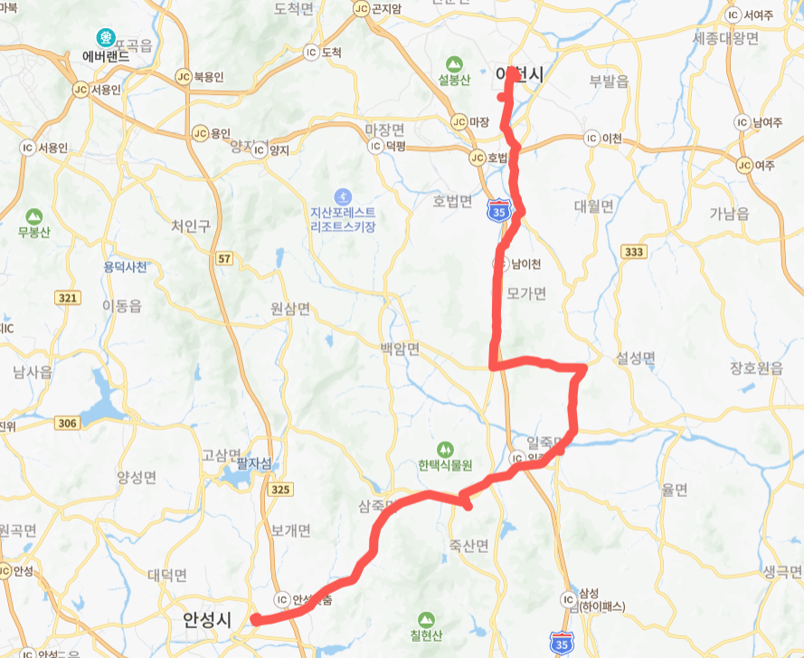 안성-이천-8203번-버스-노선-지도