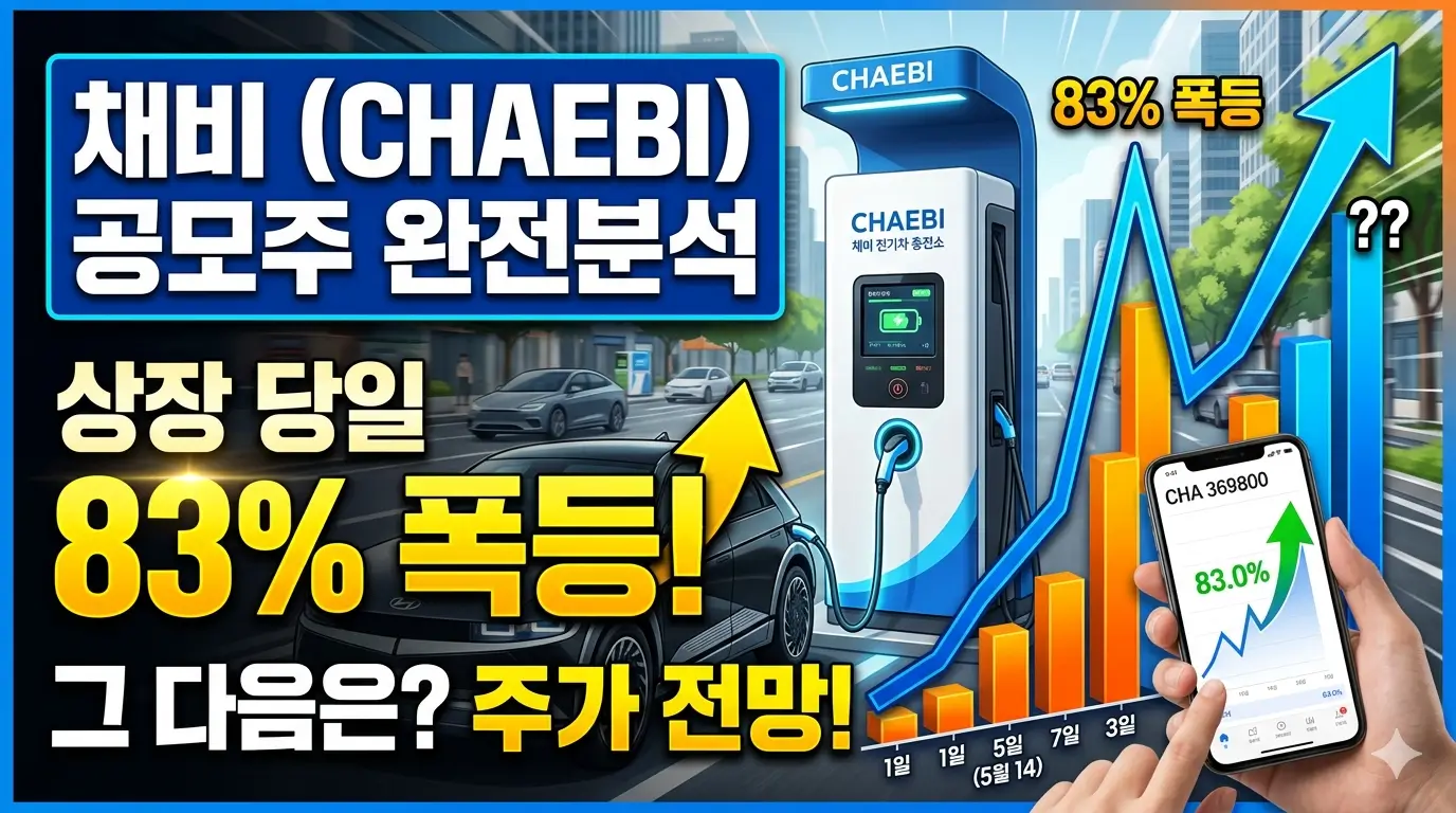 채비 공모주 완전분석 — 상장 당일 83% 폭등, 그 다음은 이라는 블로그 썸네일