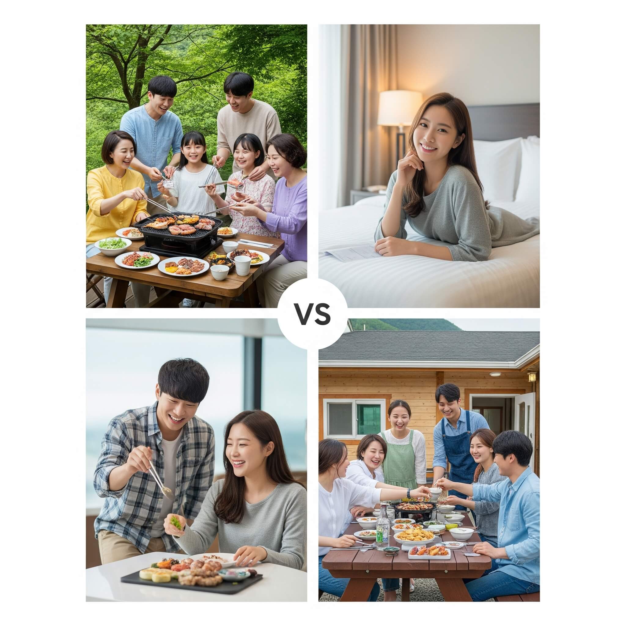 펜션 vs 호텔 vs 게스트하우스 비교사진