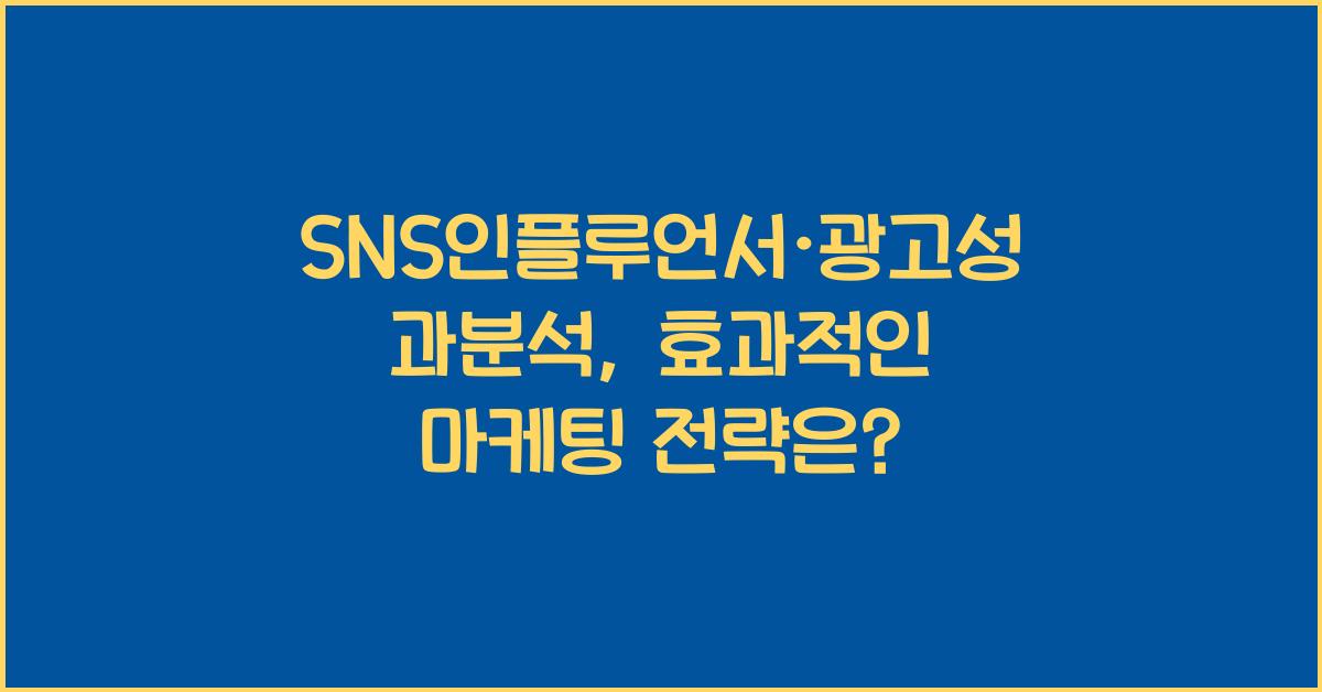 SNS인플루언서·광고성과분석