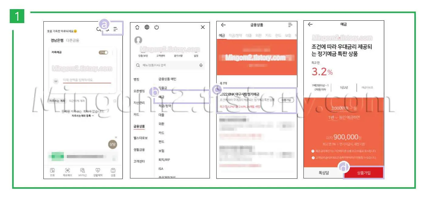 정기예금 가입방법에 대한 설명