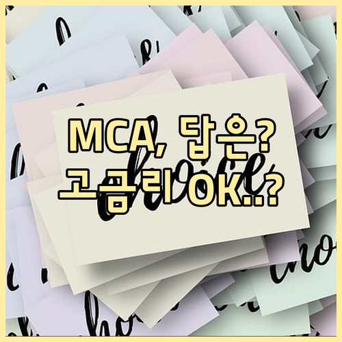 고정 상환 부담 없는 MCA 유연성을..