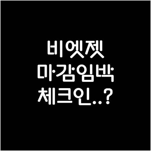 비엣젯항공 온라인체크인 마감 시간 노..