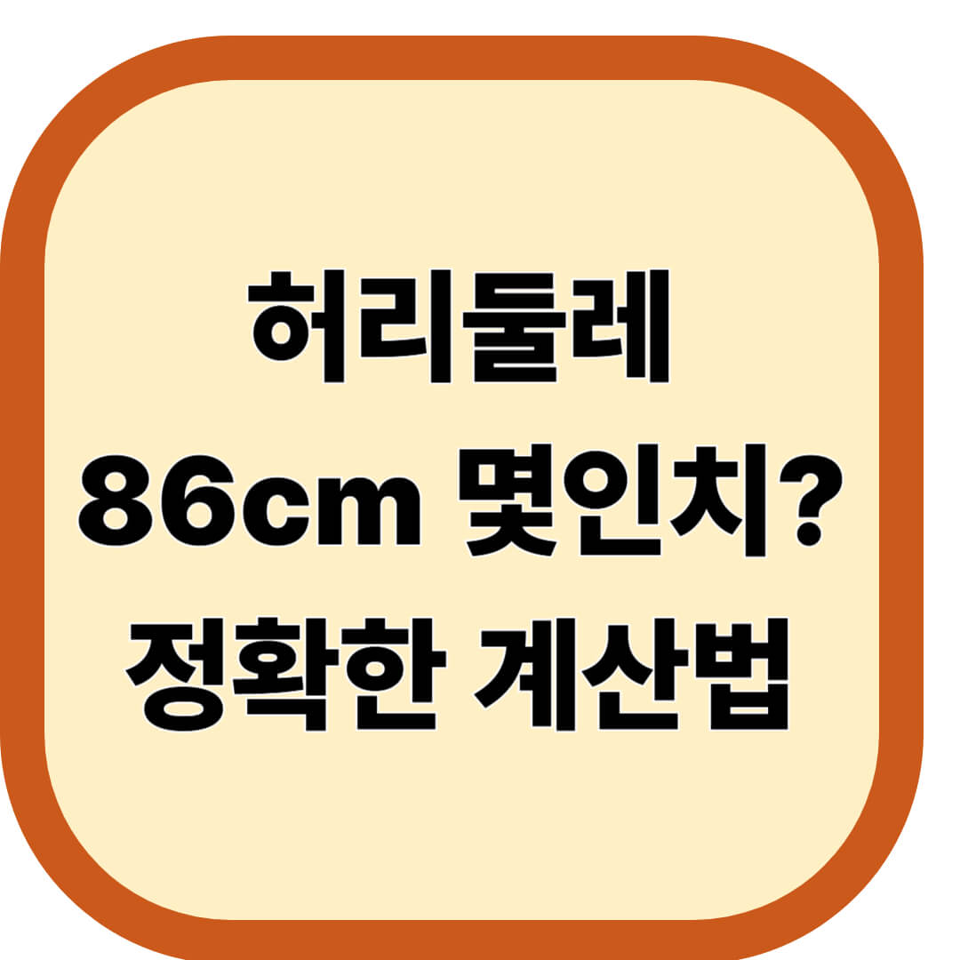 허리둘레 86cm 몇인치