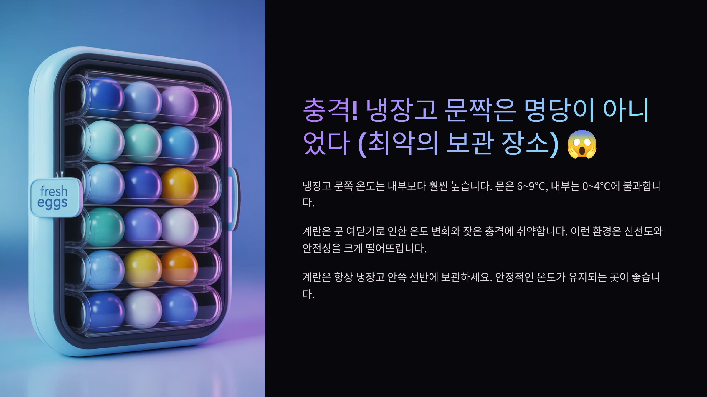 충격! 냉장고 문짝은 명당이 아니었다 (최악의 보관 장소) 😱