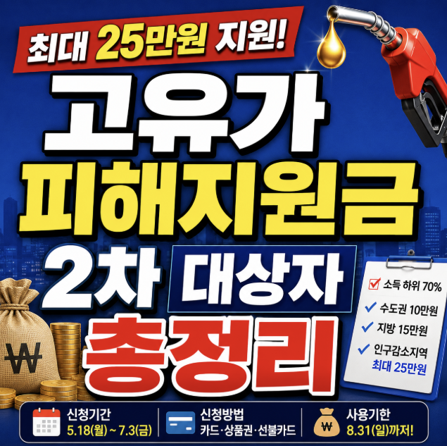 고유가 피해지원금 2차 대상