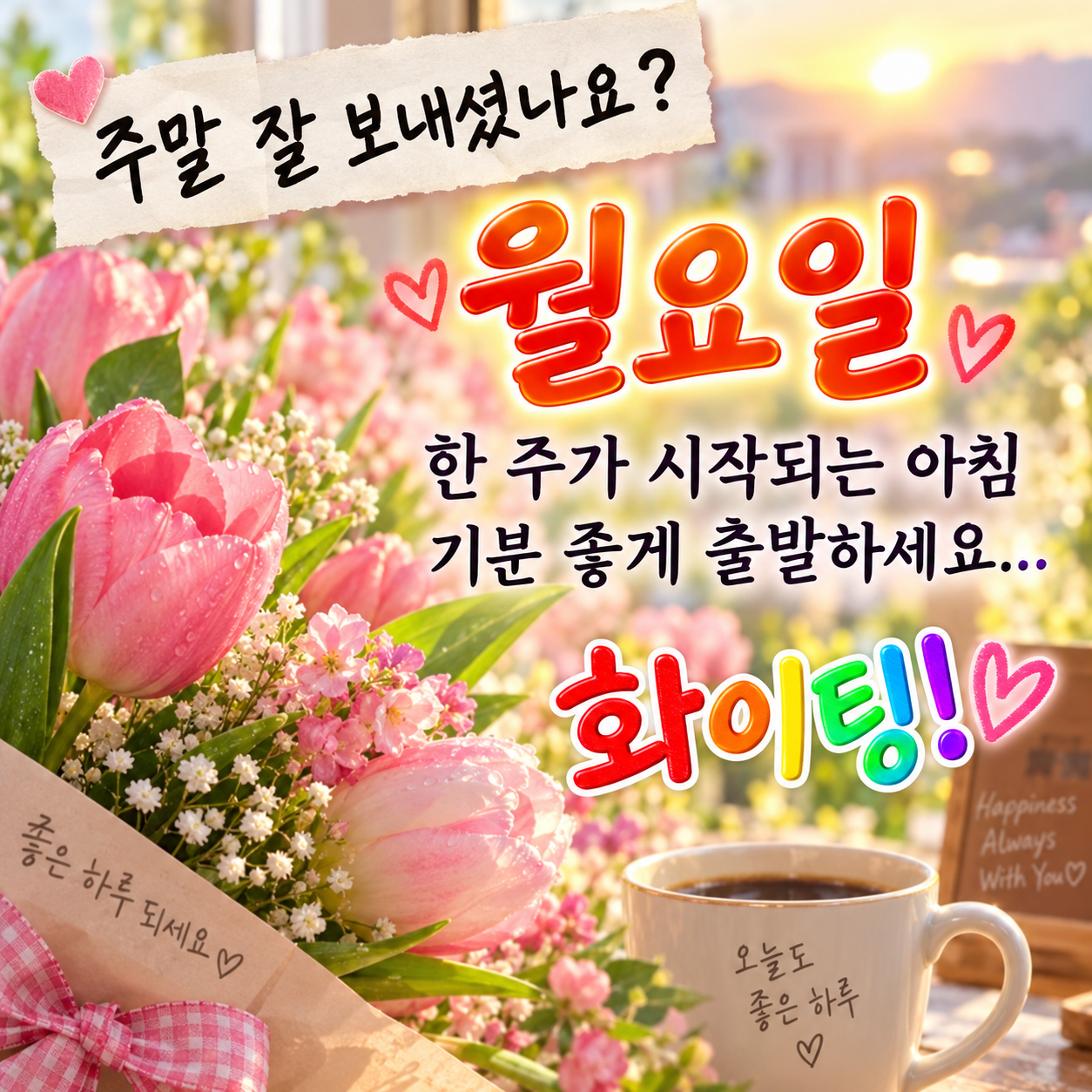 주말 잘 보내셨나요 월요일 아침 인사 이미지