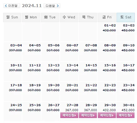 석정힐cc 1박 2일 골프 패키지 가격 및 날씨 (11월 27일)