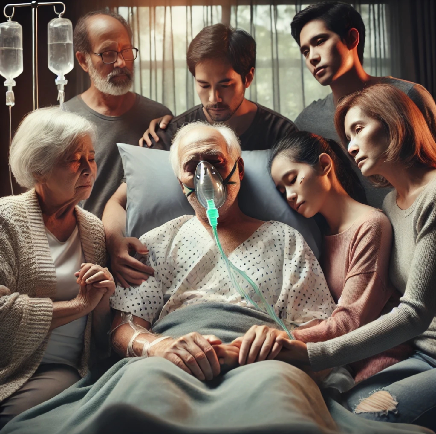 폐암 환자와 가족들 사진