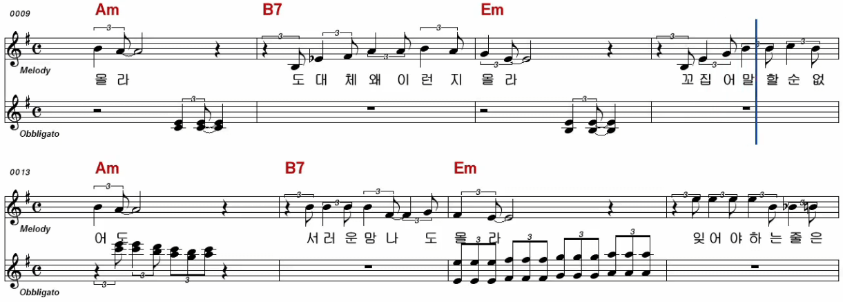 장민호(나훈아) 갈무리 악보