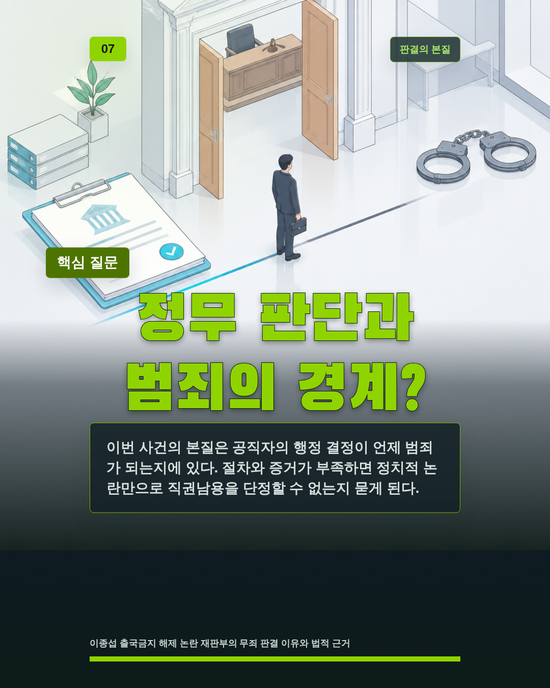 정무 판단과 범죄의 경계?