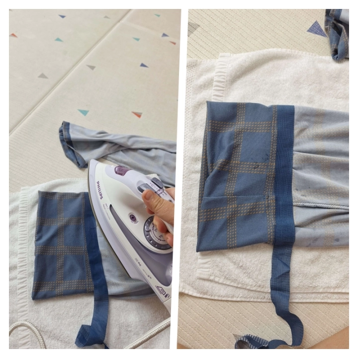 옷수선-테이프로-바지단-줄이기