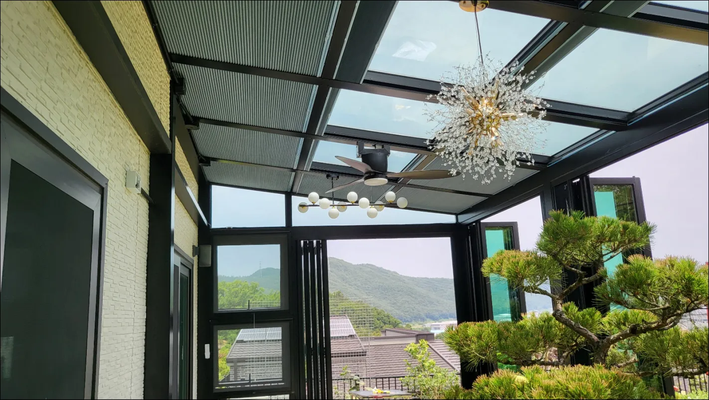 천장 전동 어닝