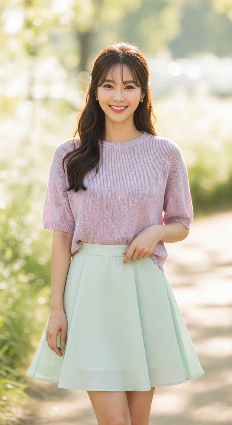화사한 분위기를 자아내는 전신