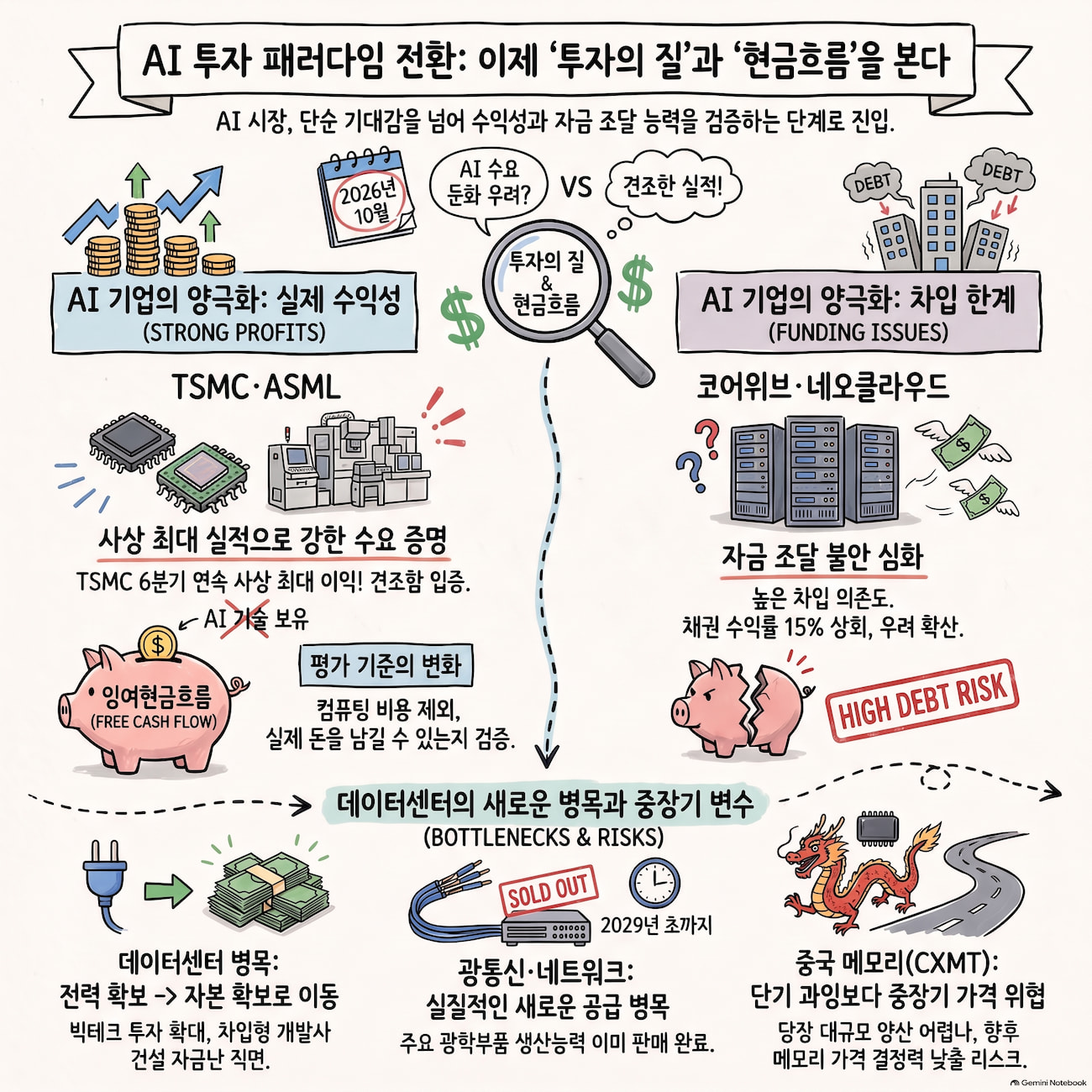TSMC는 증명했고 코어위브는 흔들렸다, AI는 이제 돈의 질을 본다|2026년 10월 3주차 주식시장 뉴스 정리