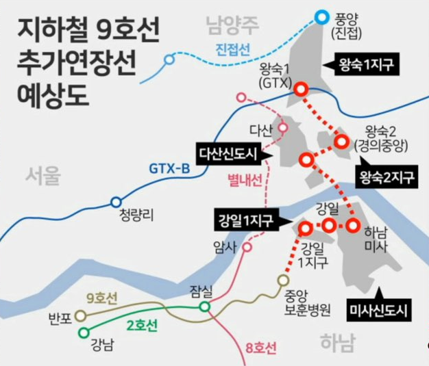 지하철-9호선-4단계-연장안-노선도