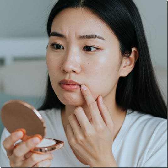 형개 연교 탕 효능 피부 질환, 주근깨가 생긴 여성