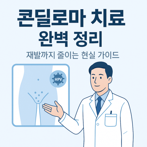 콘딜로마 치료 개요 설명 일러스트