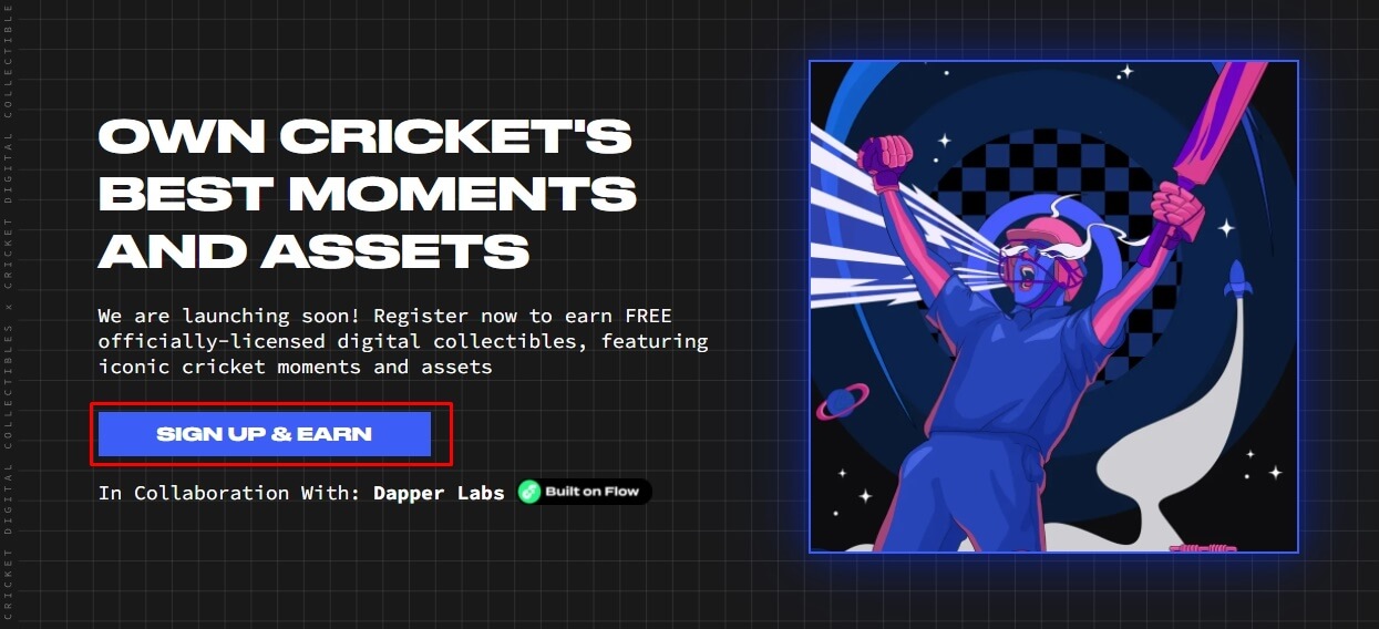 Sign up &amp;amp; Earn 버튼에 빨간 네모박스가 쳐져있음