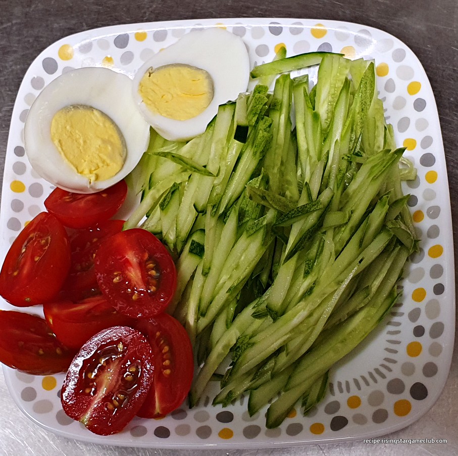 두부로 만드는 간단한 콩국수 고명 준비 완료